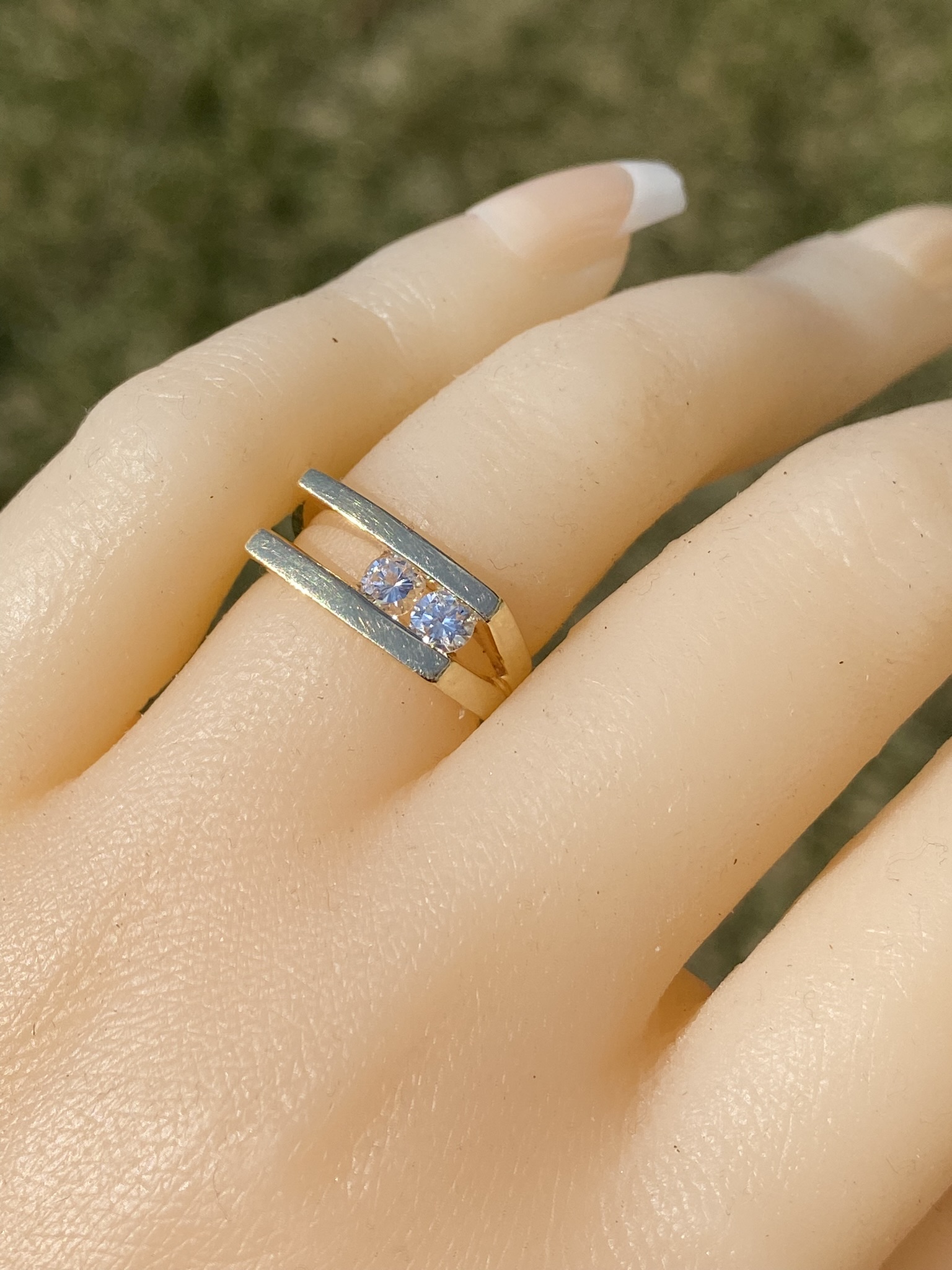 SOLD - The Knappton: Ladies Mid Century 14K Gold Diamond Channel Set Ring - Image 9