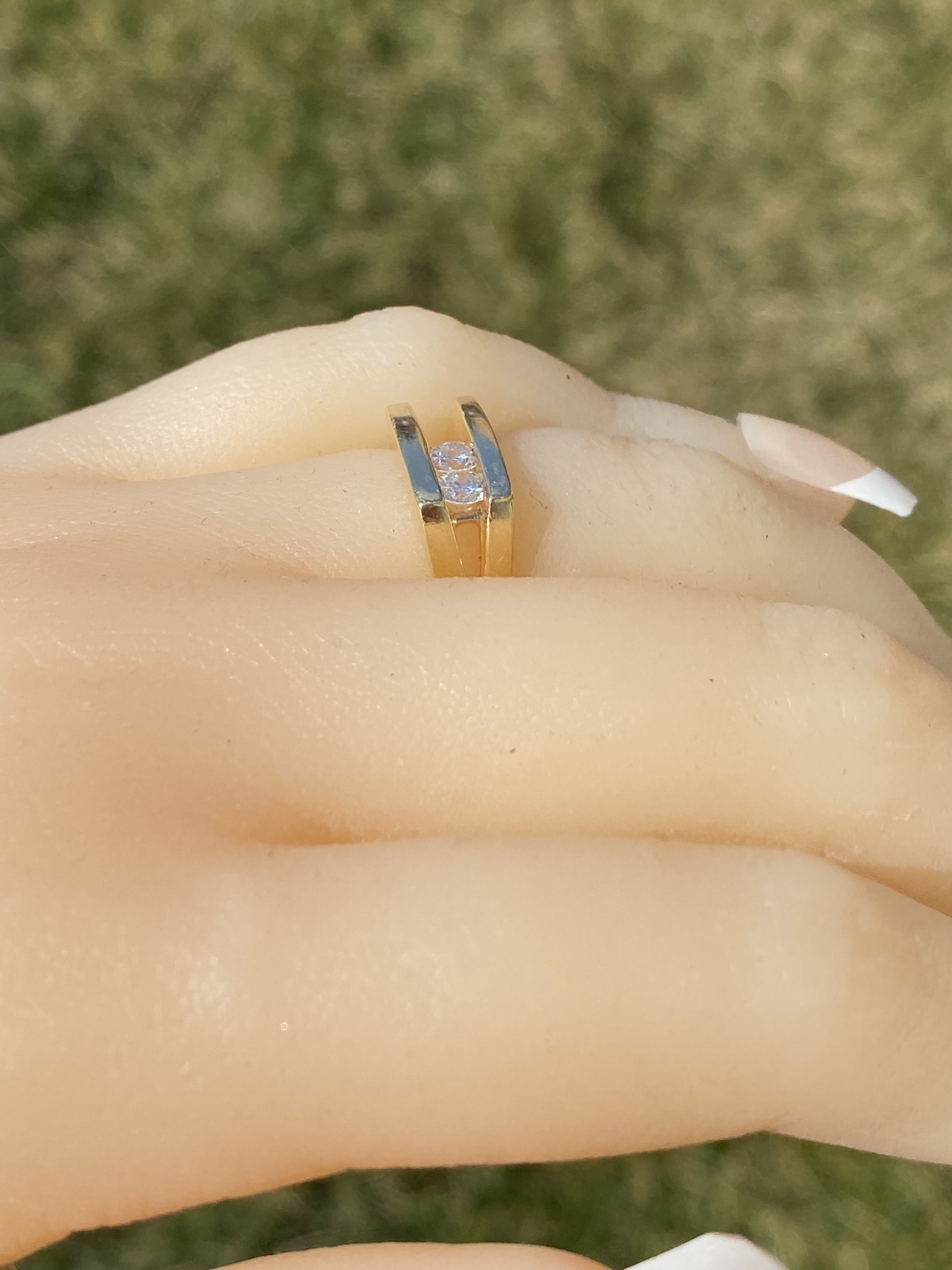 SOLD - The Knappton: Ladies Mid Century 14K Gold Diamond Channel Set Ring - Image 11