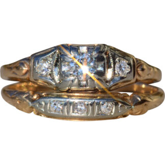 SOLD - The Suver Match:  Ladies Antique Two Tone Bridal Set