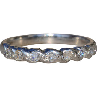 The Reanna:  Ladies Antique Platinum and Diamond Wedding Band