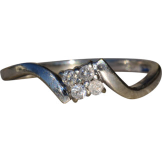 The Molalla:  Ladies White Gold Diamond Bypass Ring