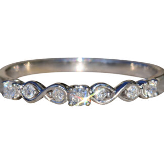 SOLD - The Morringside:  Ladies White Gold Diamond Wedding Band