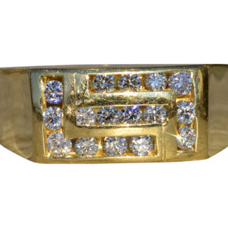 Gentlemen's 18K Geometric Channel Set Diamond Ring