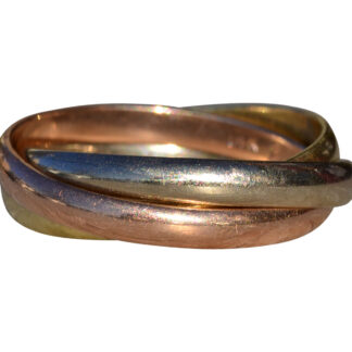 SOLD - The Nedonna:  Ladies 14K Tricolor Trio Rolling Ring