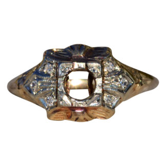 Ladies Antique 14K Two Tone Semi-Mount