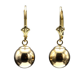 SOLD - The Elfridas:  Ladies 14K Yellow Gold Ball Dangler Earrings