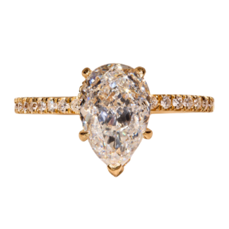 The West River: 2.12 Carat Pear Shaped Diamond Engagement Ring
