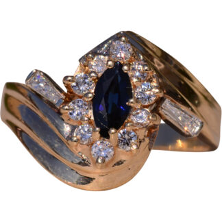 The Osborne Park: Yellow Gold Sapphire and Diamond Designer Ring