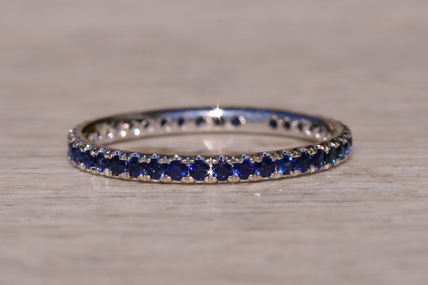 SOLD - The Mount Hampton: Sapphire Stackable Eternity Band - Image 2