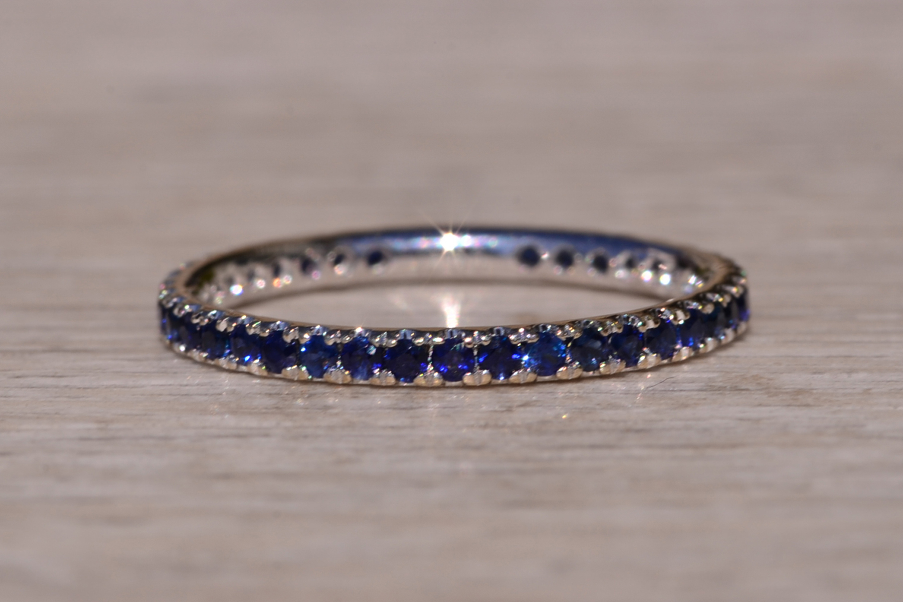 SOLD - The Mount Hampton: Sapphire Stackable Eternity Band - Image 4