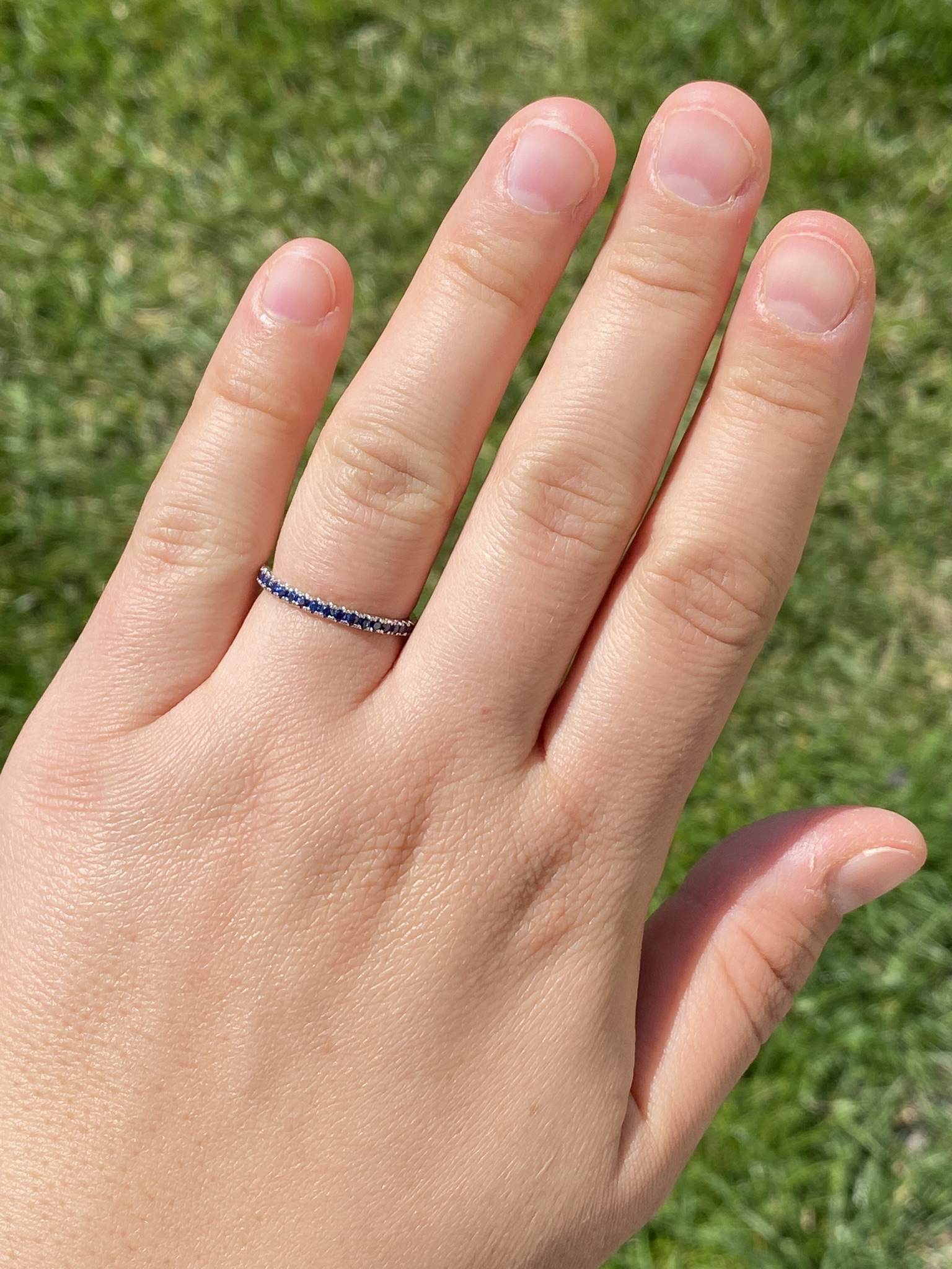 SOLD - The Mount Hampton: Sapphire Stackable Eternity Band - Image 5
