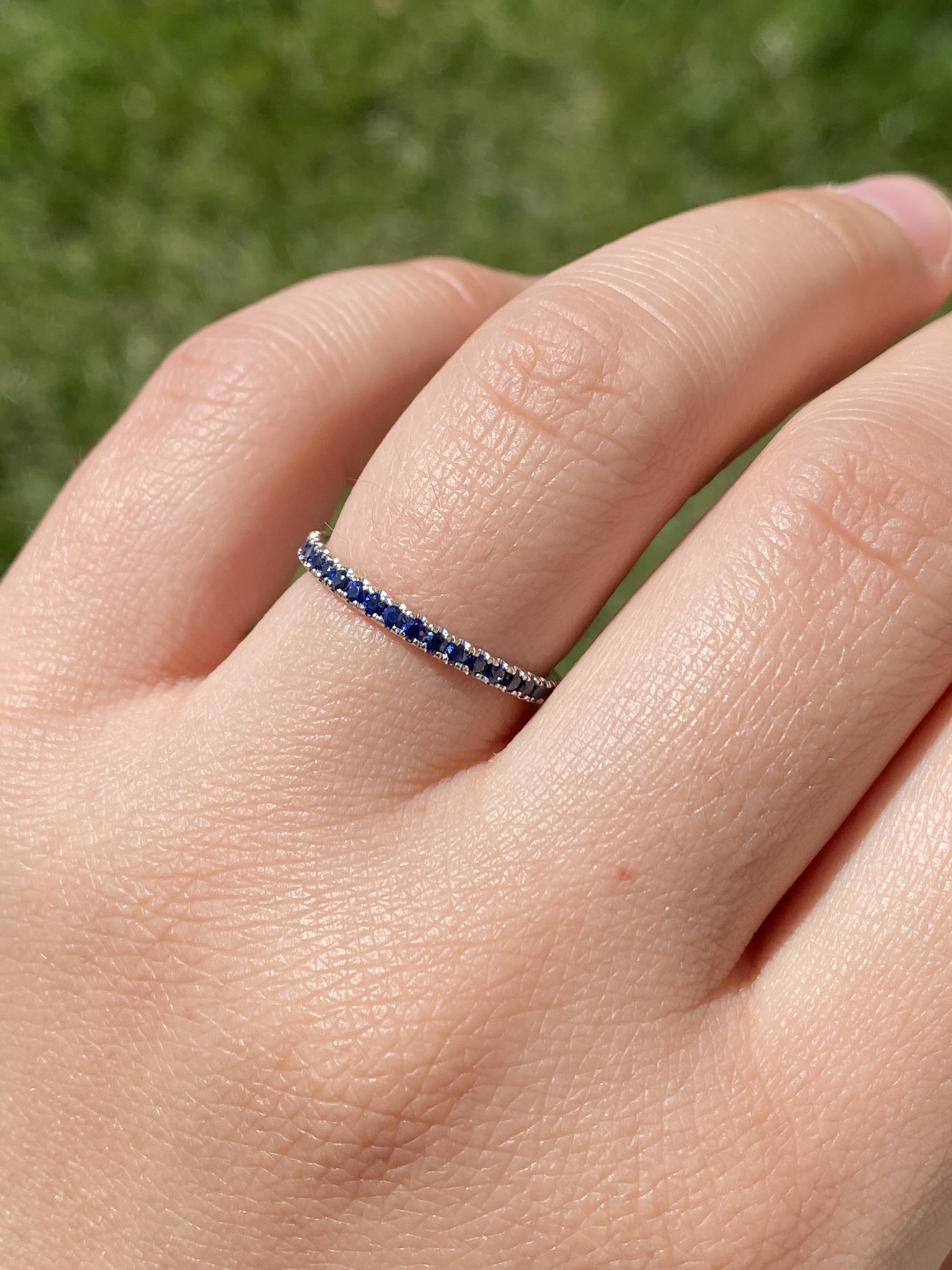 SOLD - The Mount Hampton: Sapphire Stackable Eternity Band - Image 6