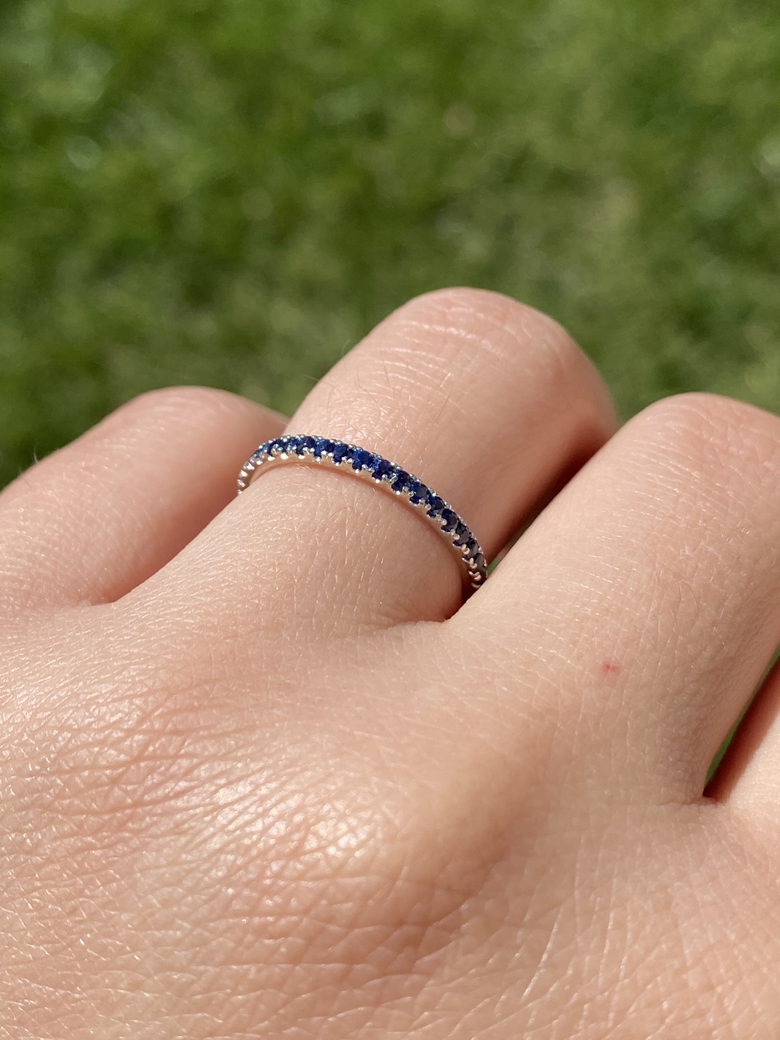 SOLD - The Mount Hampton: Sapphire Stackable Eternity Band - Image 7