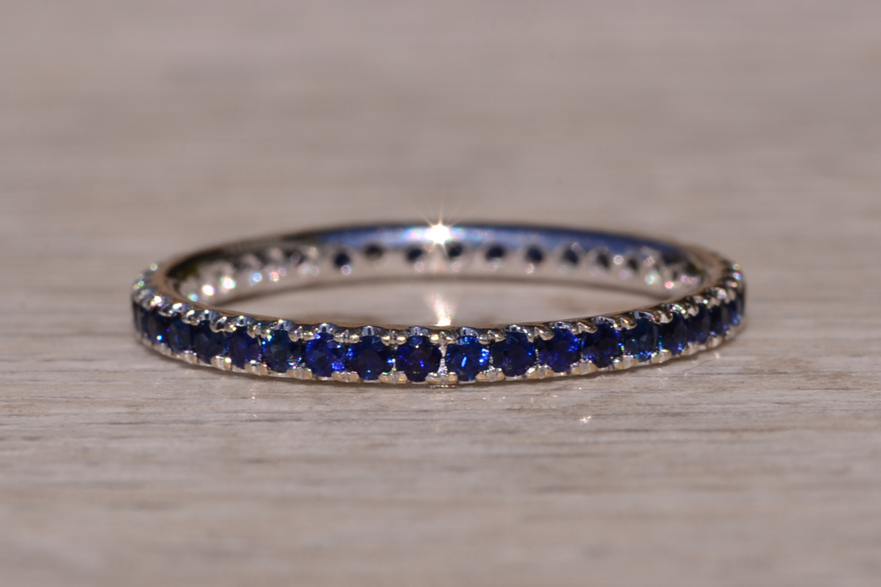 SOLD - The Mount Hampton: Sapphire Stackable Eternity Band - Image 3