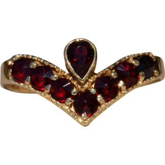 SOLD - The Bilbarin: English Bohemian Rose Cut Garnet Ring in Yellow Gold