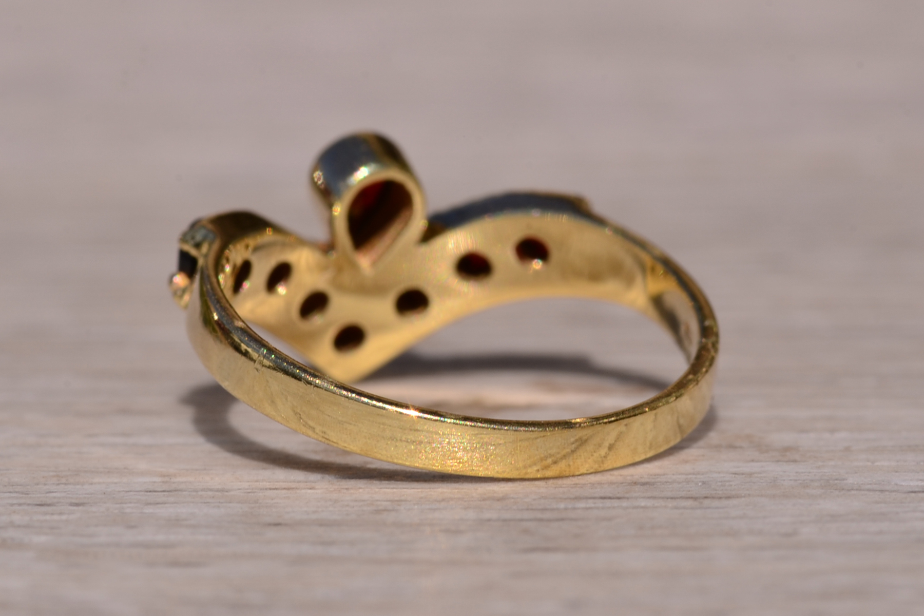 SOLD - The Bilbarin: English Bohemian Rose Cut Garnet Ring in Yellow Gold - Image 4