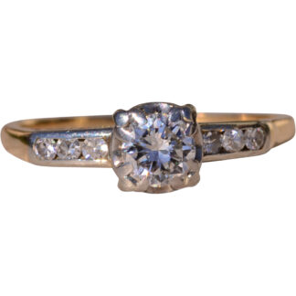 SOLD - The Woodville:  Antique Jabel Signed Engagement Ring with Diamonds
