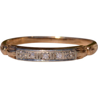 SOLD - The Pisgah:  Antique Two Tone Petite Diamond Band
