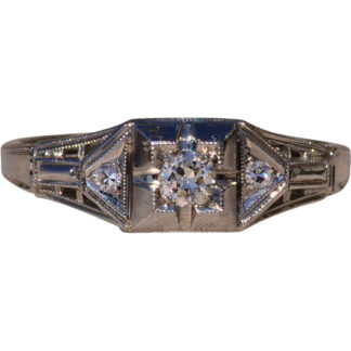 SOLD - The South Yilgarn: Art Deco Engagement Ring with Natural Diamonds