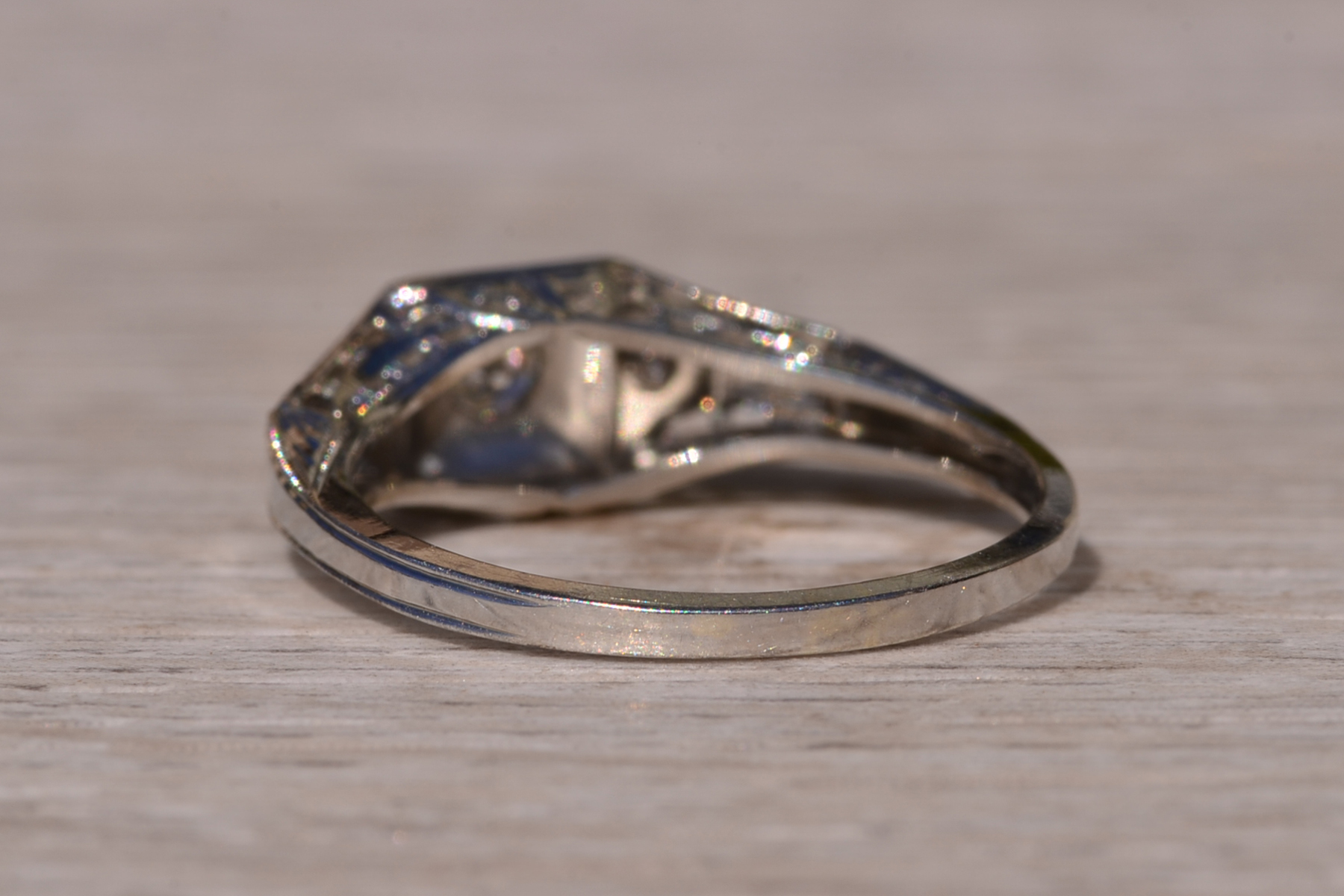 SOLD - The South Yilgarn: Art Deco Engagement Ring with Natural Diamonds - Image 4