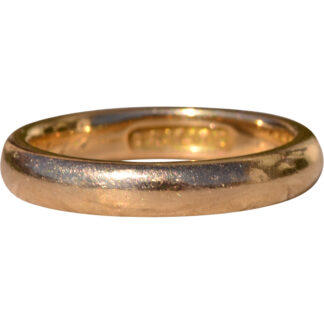 The Boaz: Signed Antique Wedding Band in Yellow Gold Circa 1910
