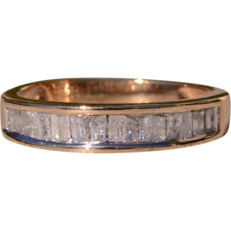 SOLD - The Owens Cross Roads: Yellow Gold Channel Set Baguette Band with Diamonds