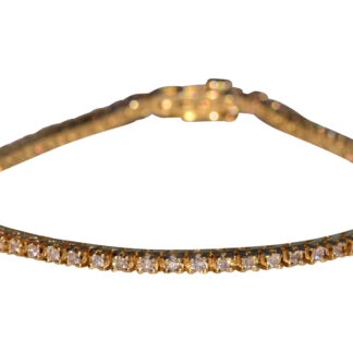 The Babakin:  Classic Yellow Gold Tennis Bracelet Set with Diamonds