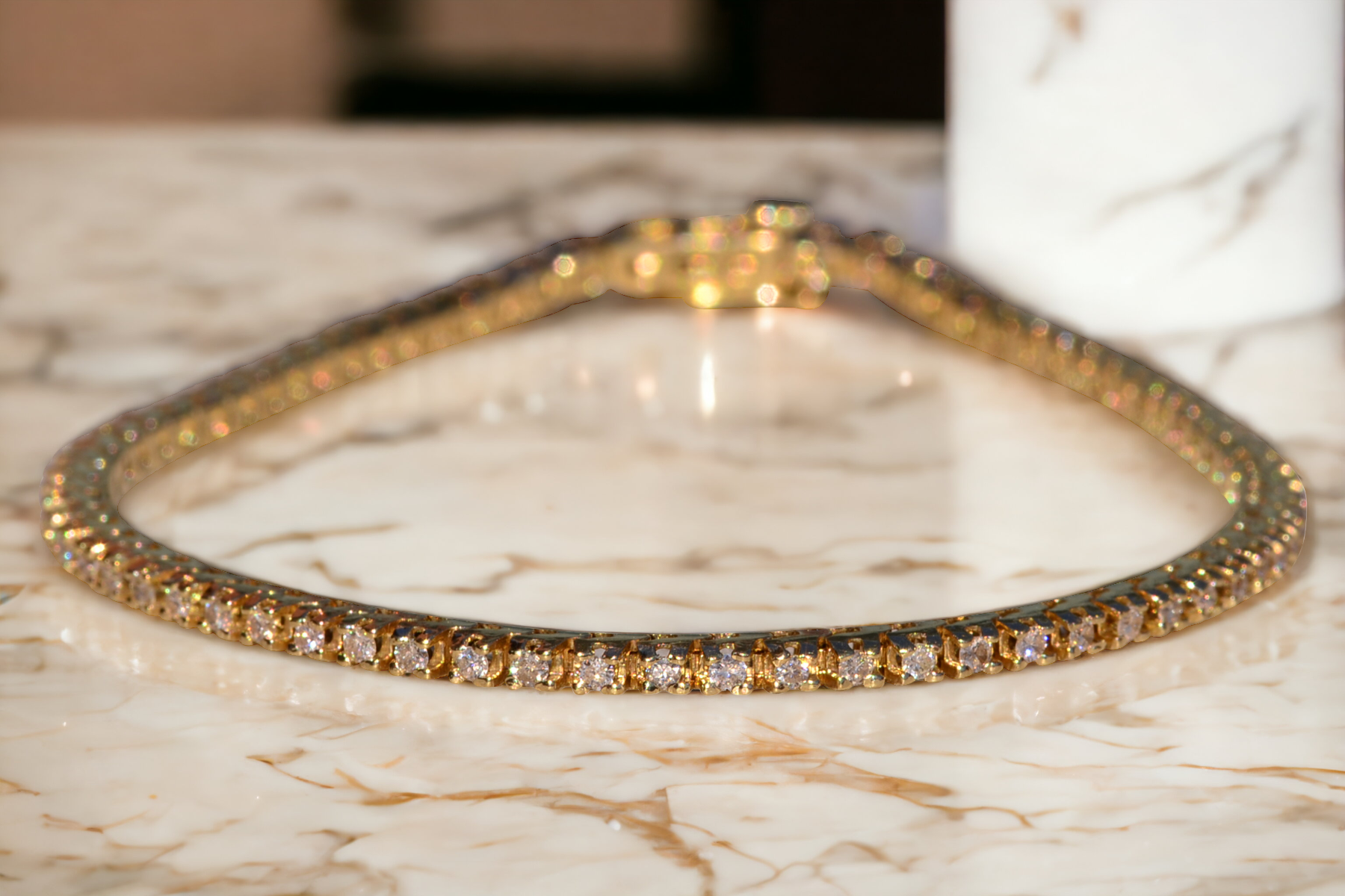 The Babakin: Classic Yellow Gold Tennis Bracelet Set with Diamonds - Image 7