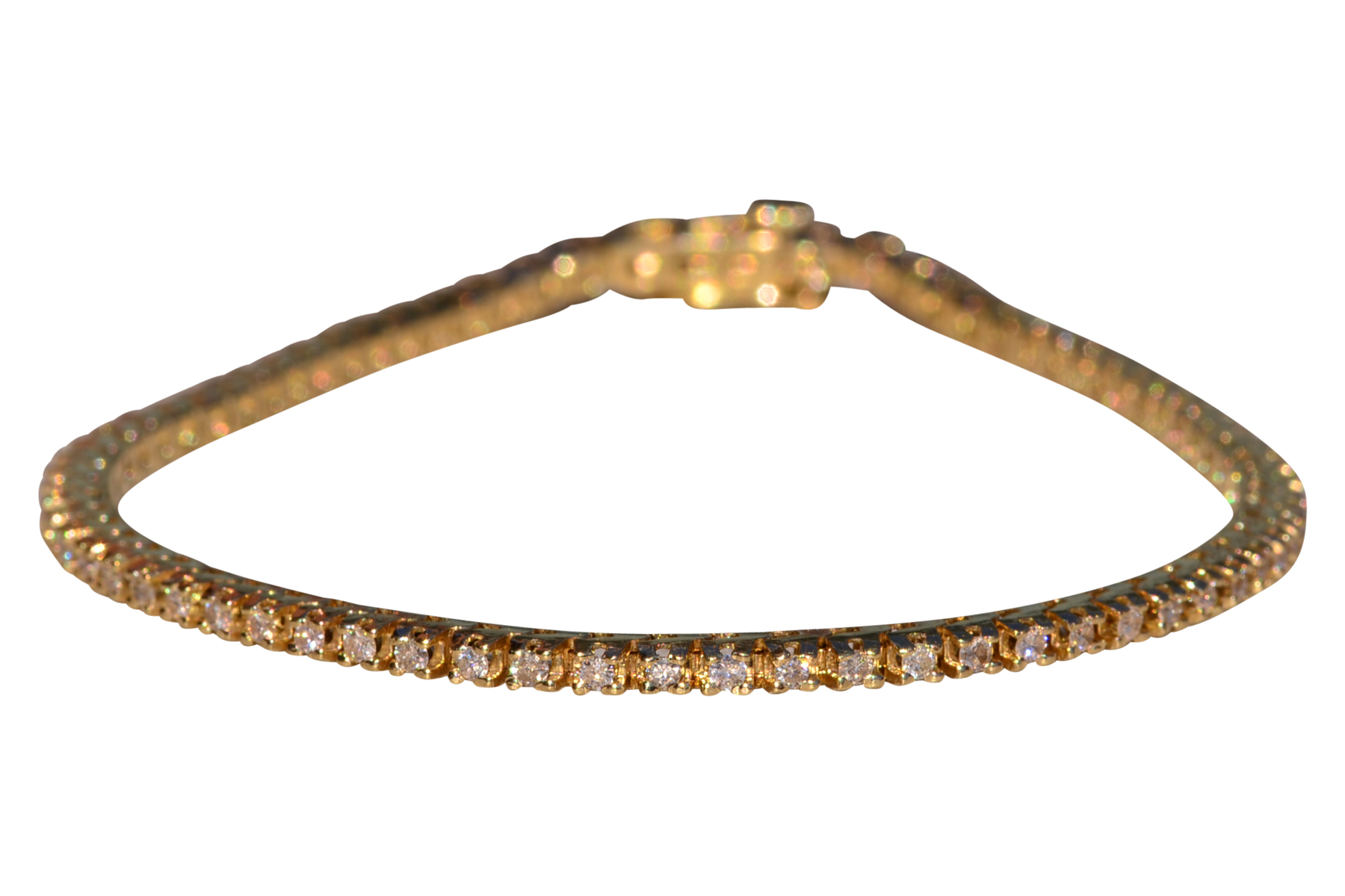 The Babakin: Classic Yellow Gold Tennis Bracelet Set with Diamonds