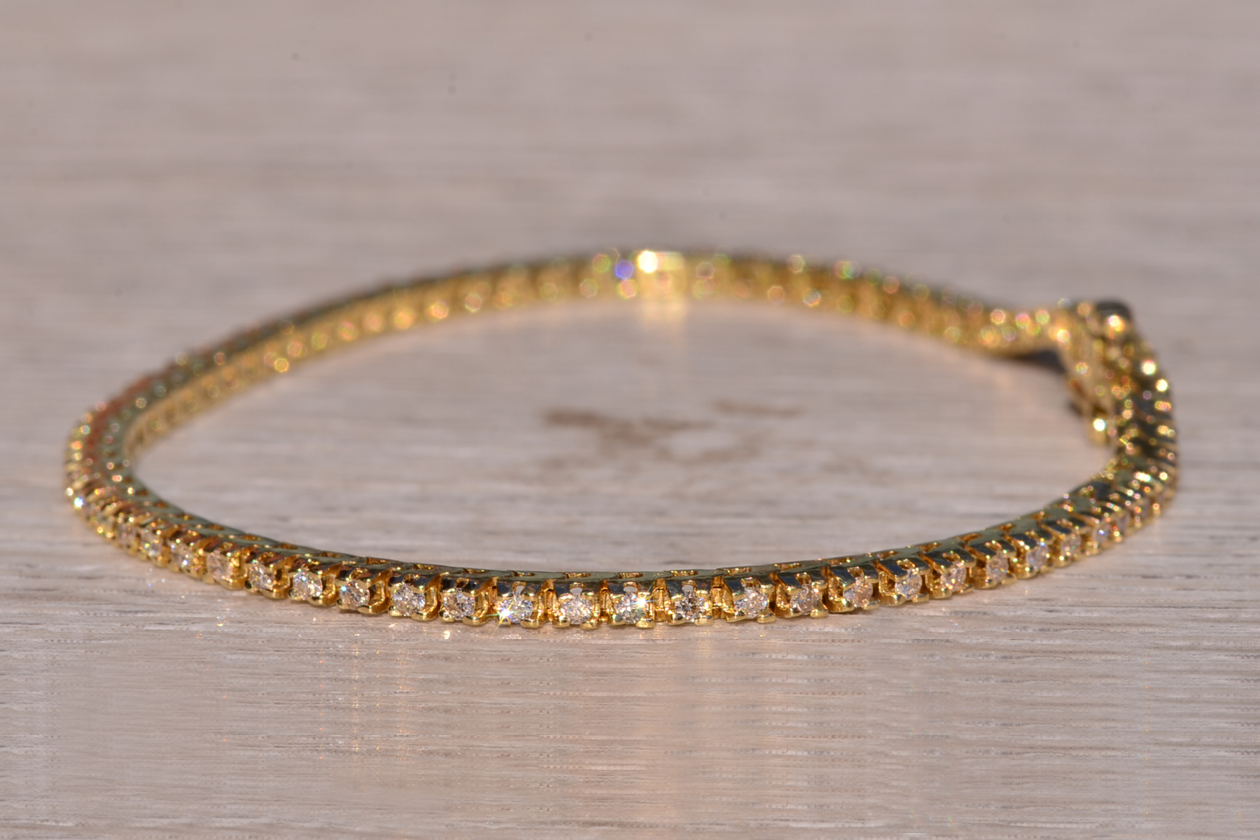The Babakin: Classic Yellow Gold Tennis Bracelet Set with Diamonds - Image 3