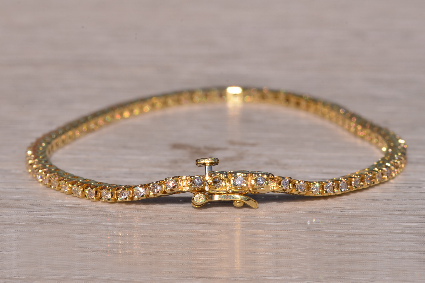 The Babakin: Classic Yellow Gold Tennis Bracelet Set with Diamonds - Image 4