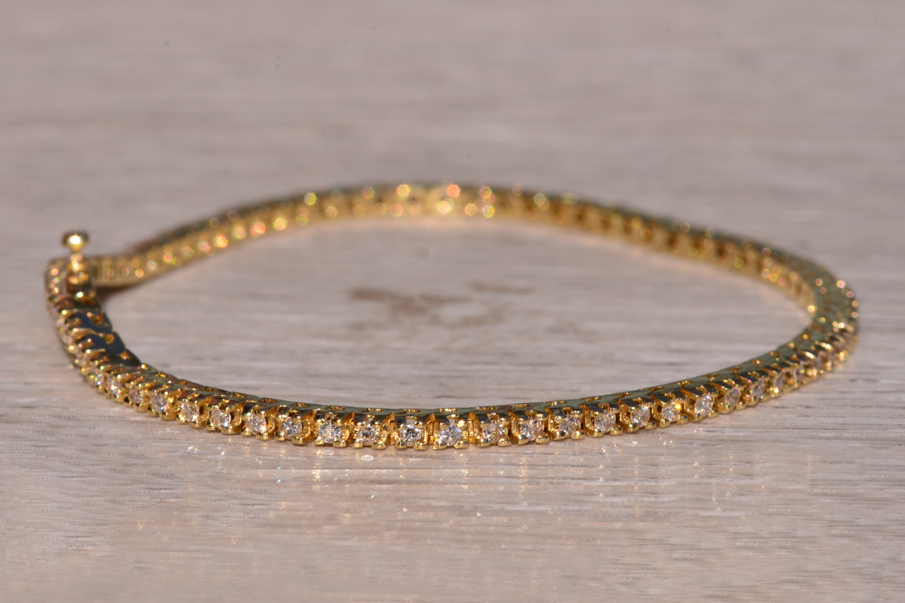 The Babakin: Classic Yellow Gold Tennis Bracelet Set with Diamonds - Image 5