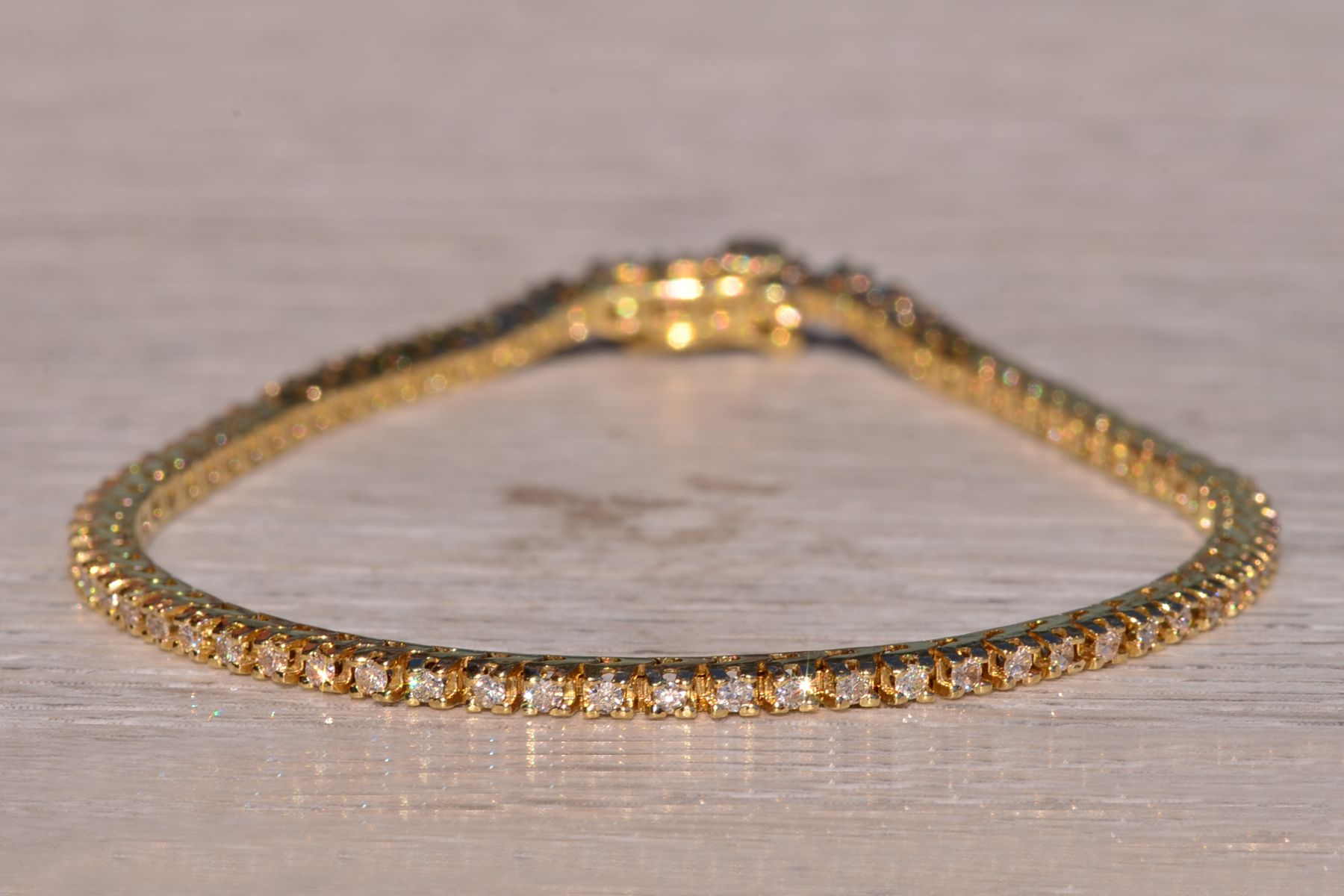The Babakin: Classic Yellow Gold Tennis Bracelet Set with Diamonds - Image 6