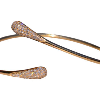 The Korbel:   Yellow Gold Flexible Diamond Bangle Bracelet