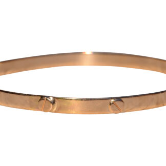 SOLD - The Lake King:  Signed Vintage Yellow Gold Screw Head Bangle Bracelet