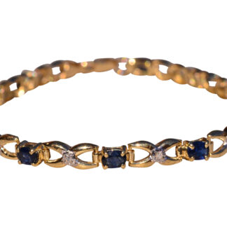 SOLD - The Mills Lake: Vintage Yellow Gold Sapphire and Diamond Bracelet