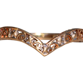 SOLD - The South Degate: Yellow Gold Filigree Chevron Band
