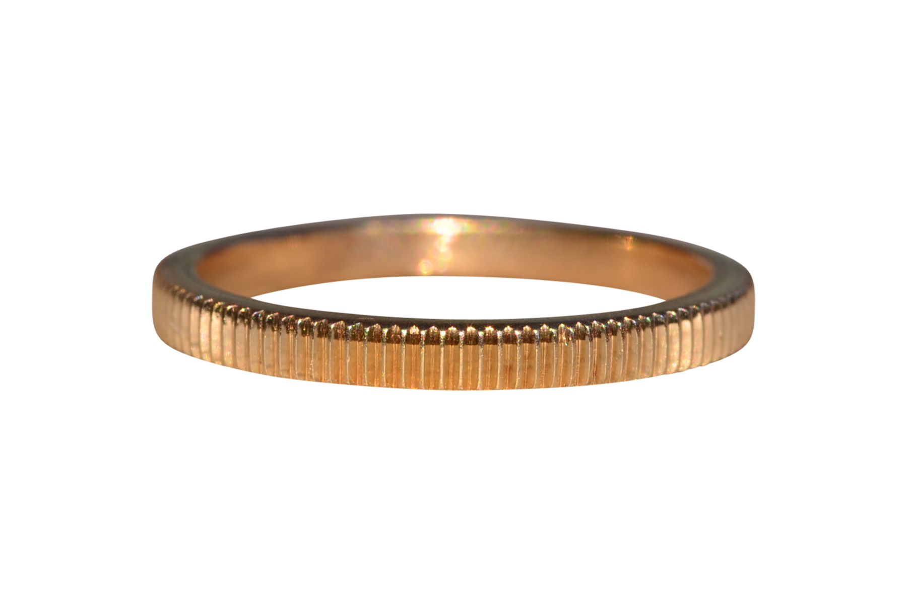 SOLD - The Bodallin: Yellow Gold Reeded Eternity Band