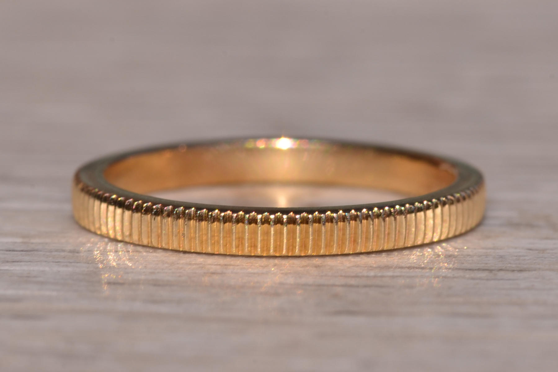 SOLD - The Bodallin: Yellow Gold Reeded Eternity Band - Image 3