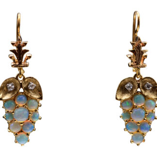 SOLD - The Grapa:  Vintage Opal Earrings with Diamonds