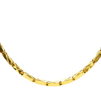 SOLD - The Dijon: 22 Karat Handmade Yellow Gold Chain with Diamond Cut Rectangles