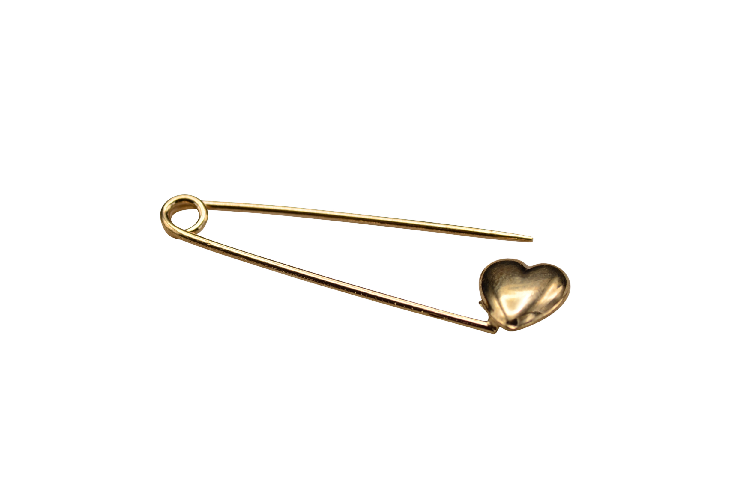 SOLD - The Bridgewater: Vintage Safety Pin in Yellow Gold with Heart Shaped Closure