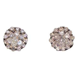 SOLD - The Clust: Diamond Cluster Earrings in White Gold