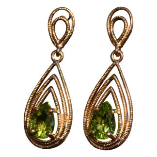 SOLD - The Gaittieres: Yellow Gold Peridot Drop Earrings