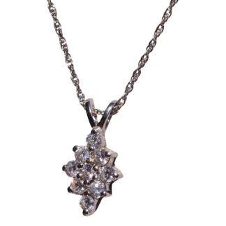 The Bouyon: Navette Shaped Natural Diamond Necklace in White Gold