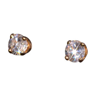 The Cagnes: Diamond Stud Earrings in Yellow Gold