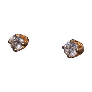 The Defoussat: Diamond Stud Earrings in Yellow Gold