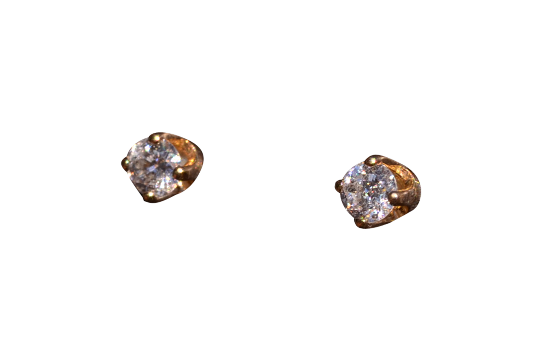 The Defoussat: Diamond Stud Earrings in Yellow Gold