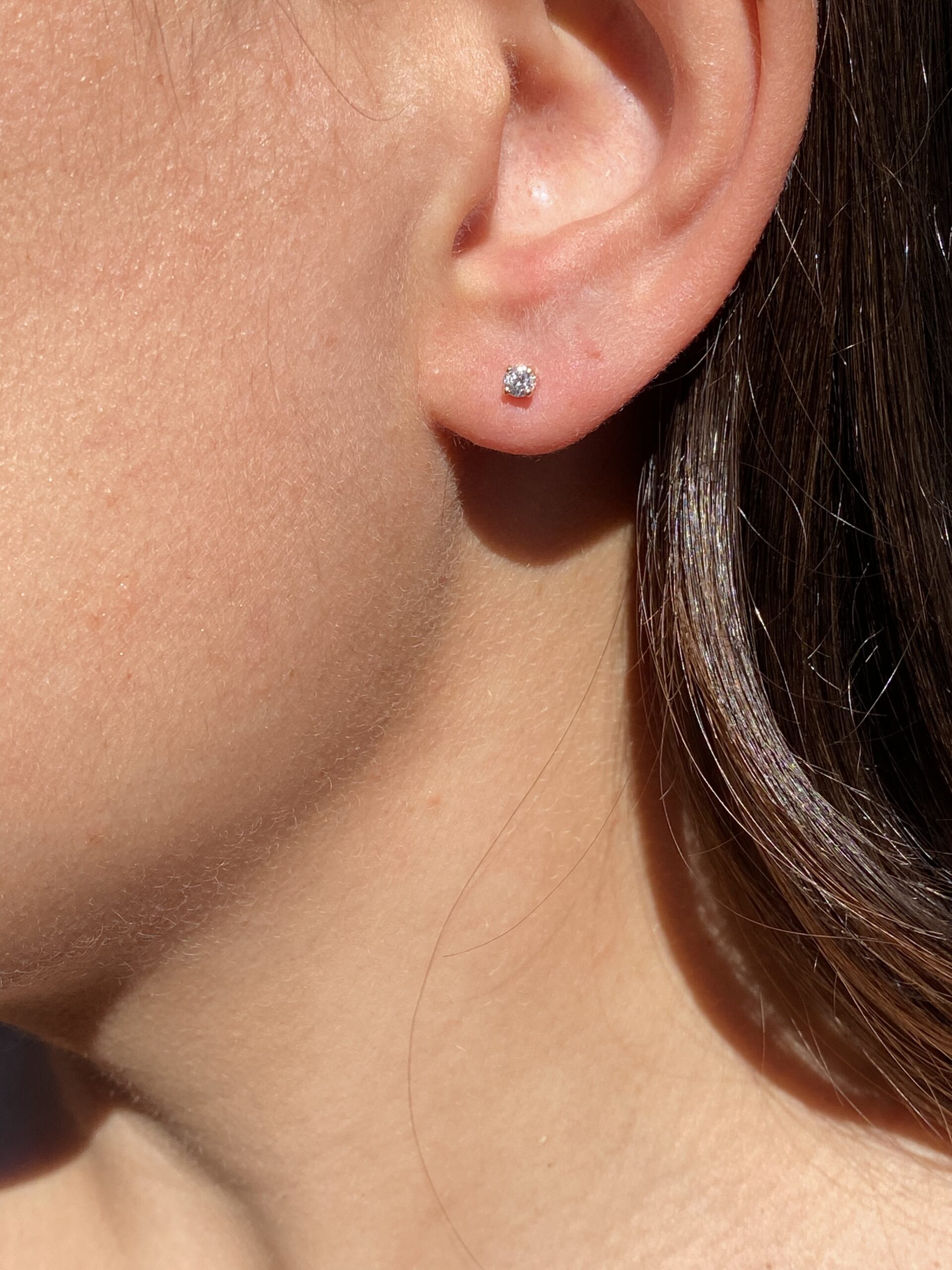 The Defoussat: Diamond Stud Earrings in Yellow Gold - Image 4