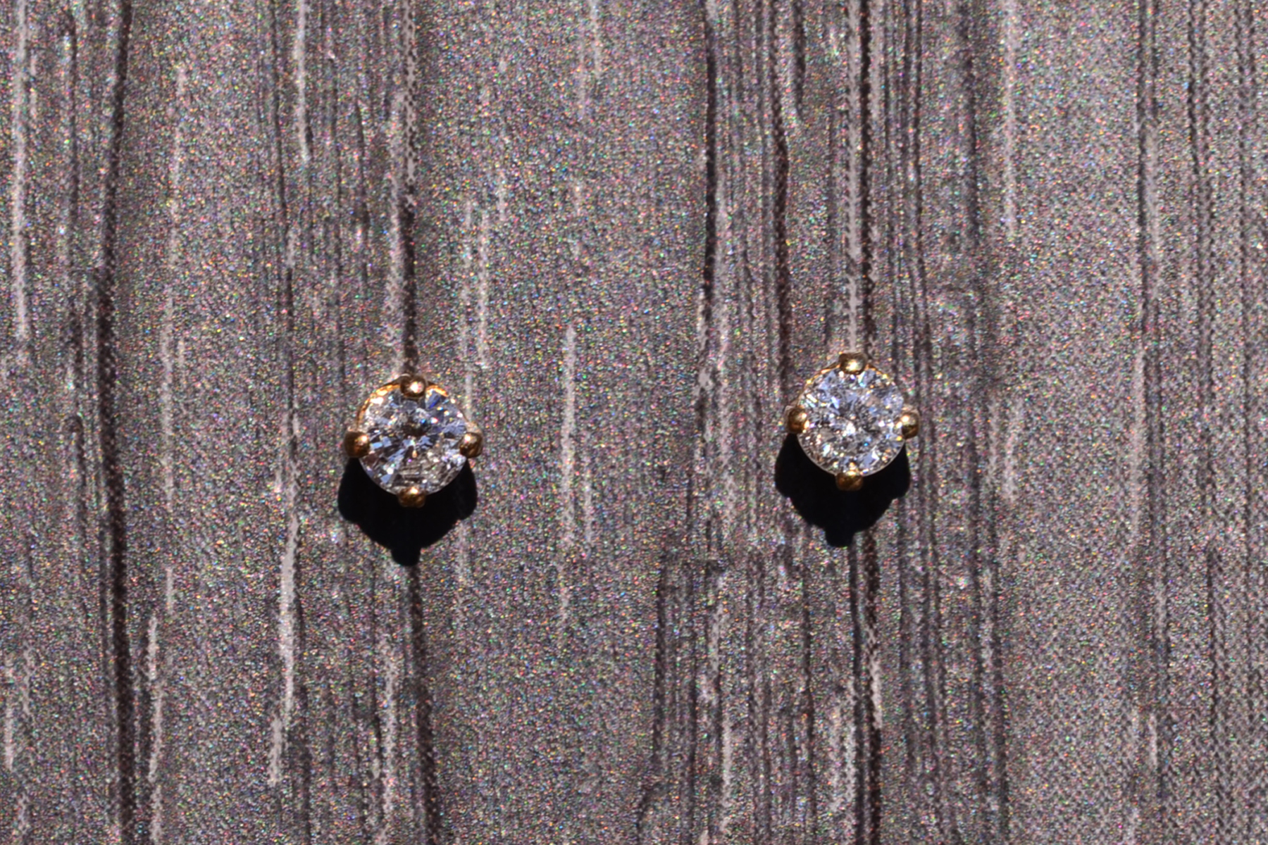 The Defoussat: Diamond Stud Earrings in Yellow Gold - Image 2